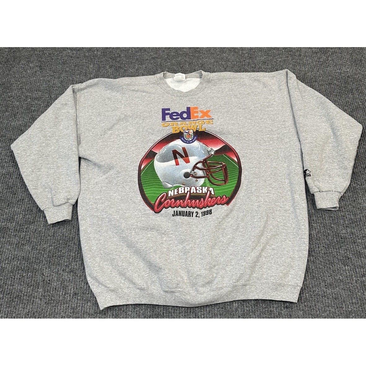 Vintage Starters Ncaa Nebraska Huskers Sweatshirt Xxl Fedex Orange Bowl 1998